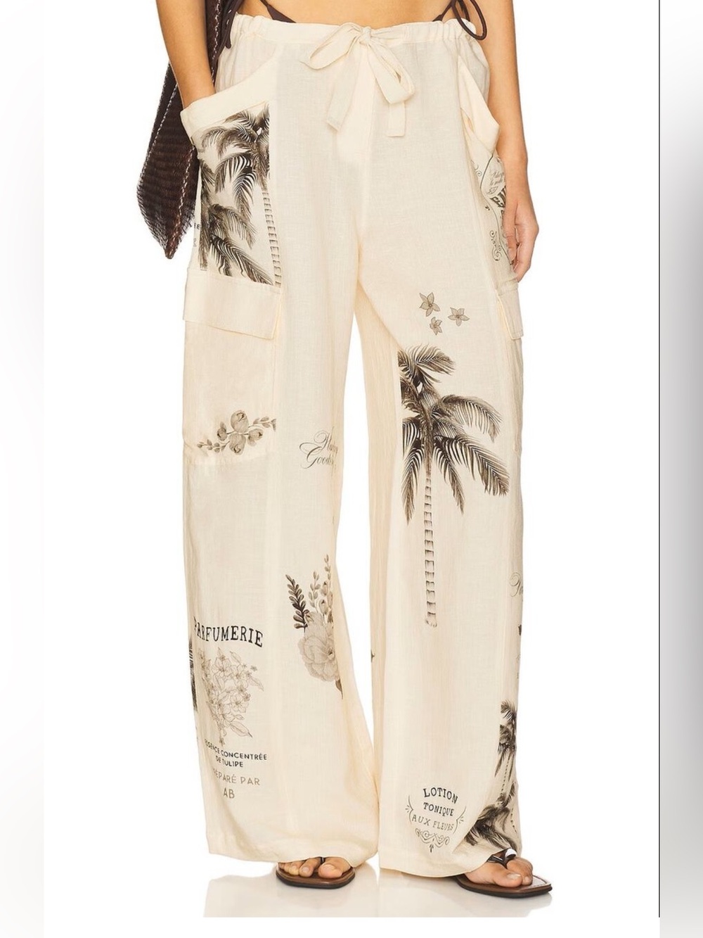 Agua Bendita M Wide Leg Linen Blend Alice Pants